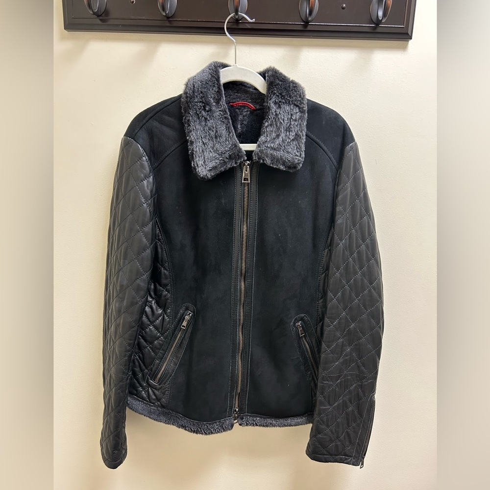 Men’s DB by Di Bello black shearling jacket